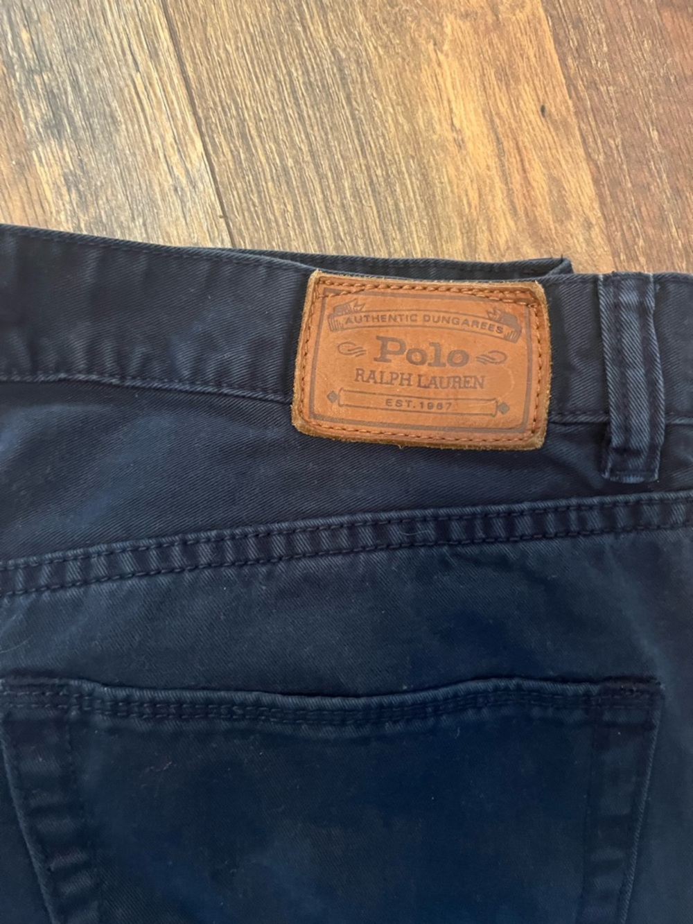 Polo Ralph Lauren Navy Pants with Leather Patch